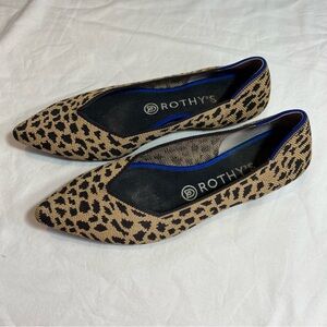 Rothy’s the point toe leopard print flats size 8.5